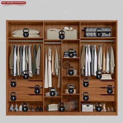 Imagem de Guarda Roupa Casal Atrice 6 Portas com 2 Portas em Espelho