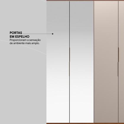 Imagem de Guarda Roupa Casal Atrice 6 Portas com 2 Portas em Espelho