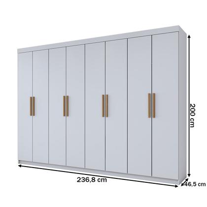 Imagem de Guarda-Roupa Casal Aurora 8 Portas 4 Gavetas Branco Neve - Panorama Móveis