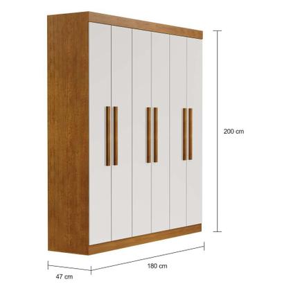 Guarda-Roupa Casal Beverly 6 PT Imbuia e Off White - Mobly Imagem de Guarda-Roupa Casal Beverly 6 PT Imbuia e Off White