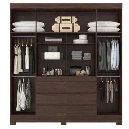 Imagem de Guarda Roupa Casal Cádis com Multiuso Golden com Cômoda Astral Café Touch - Demóbile