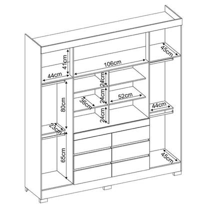 Imagem de Guarda Roupa Casal Cádis com Multiuso Golden com Cômoda Astral Café Touch - Demóbile