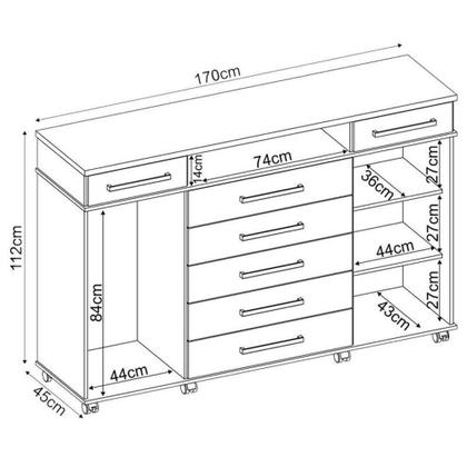 Imagem de Guarda Roupa Casal Cádis Com Multiuso Golden Com Cômoda London Café - Demóbile