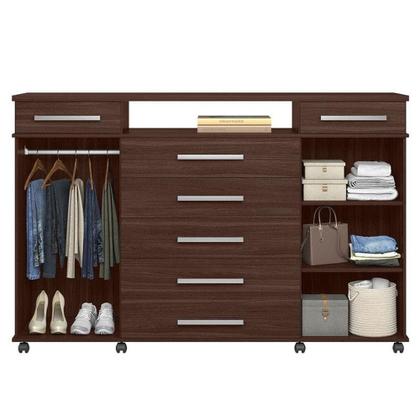 Imagem de Guarda Roupa Casal Cádis Com Multiuso Golden Com Cômoda London Café - Demóbile