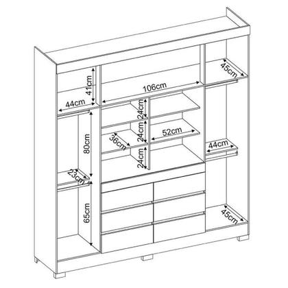Imagem de Guarda Roupa Casal Cádis Com Multiuso Golden Com Cômoda London Café - Demóbile