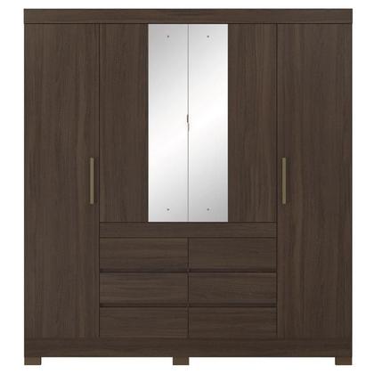 Imagem de Guarda Roupa Casal Cádis com Multiuso Viena com Cômoda Montevidéu Café Touch -Demóbile