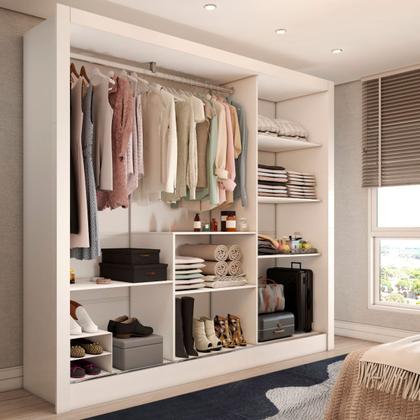Imagem de Guarda-Roupa Casal Cali Slim 3 Portas com Espelho Branco - Panorama Móveis