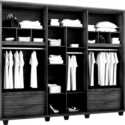 Imagem de Guarda-roupa Casal Canadá com Espelho 6 Portas com 4 Gavetas
