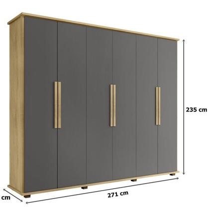 Imagem de Guarda-roupa Casal Canadá com Espelho 6 Portas com 4 Gavetas