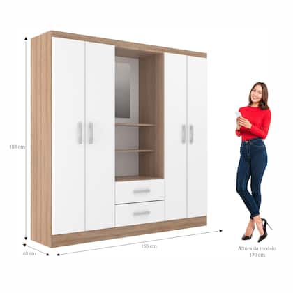 Imagem de Guarda Roupa Casal Capelinha com 4 Portas 2 Gavetas