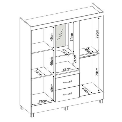 Imagem de Guarda Roupa Casal Capelinha Lord com Multiuso Viena com Cômoda London Café - Demóbile