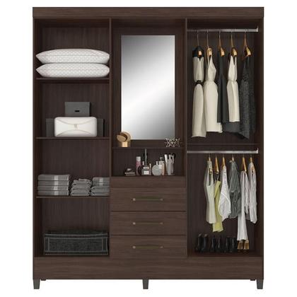 Imagem de Guarda Roupa Casal Capelinha Pérsia com Multiuso Golden com Cômoda Montevidéu Café Touch - Demóbile