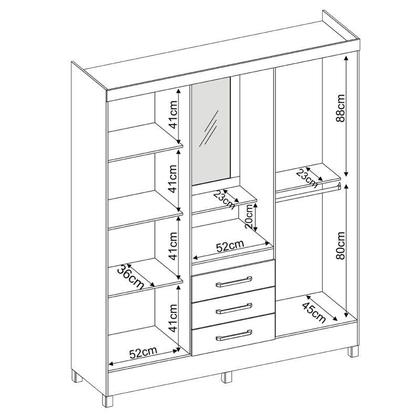 Imagem de Guarda Roupa Casal Capelinha Pérsia com Multiuso Golden com Cômoda Montevidéu Café Touch - Demóbile