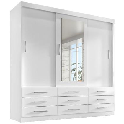 Imagem de Guarda Roupa Casal Capri 3 Portas Correr 9 Gav C/ Espelho