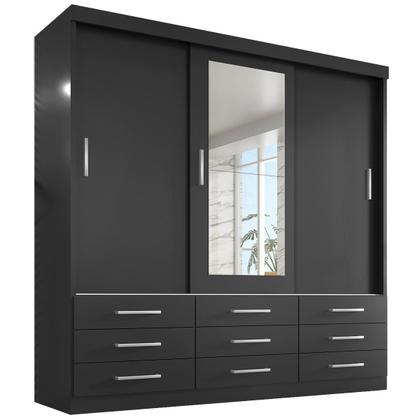 Imagem de Guarda Roupa Casal Capri 3 Portas Correr 9 Gav C/ Espelho