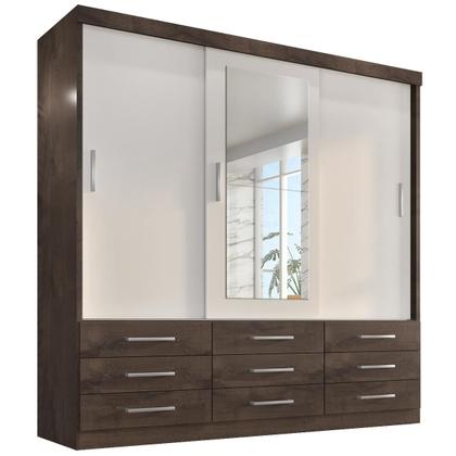 Imagem de Guarda Roupa Casal Capri 3 Portas Correr 9 Gav C/ Espelho