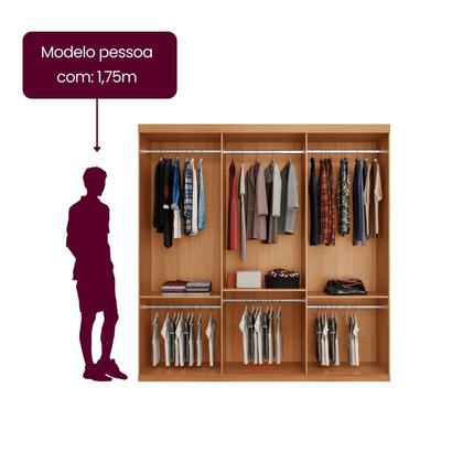Imagem de Guarda Roupa Casal Chile 100% Mdf 3 Portas de Correr