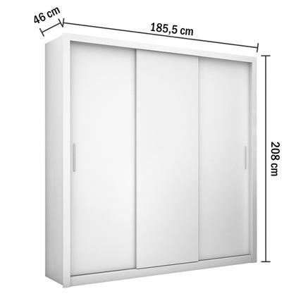 Imagem de Guarda-Roupa Casal Clarice 3 Portas 4 Gavetas Branco - Pnr Móveis