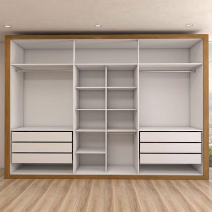 Imagem de Guarda-Roupa Casal Classic 6 Portas 6 Gavetas 100% Mdf com Espelho Cinamomo/Off White - Panorama Moveis