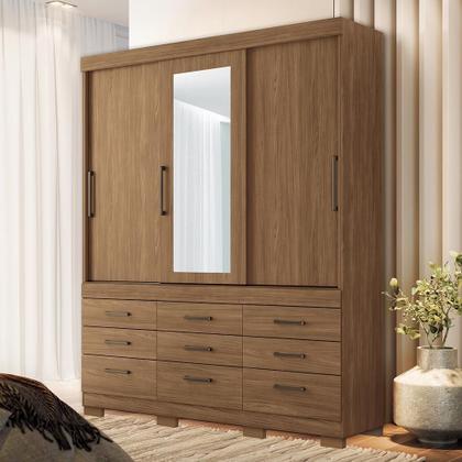 MONTELO　3人掛けカウチ　BK/BR/GN/GR/OR/RD Guarda Roupa Casal Click 3.9 3 Portas 9 Gavetas com Espelho e Pés