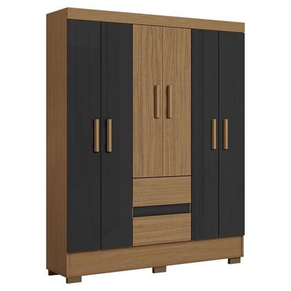 Imagem de Guarda Roupa Casal Coimbra 2005138 com Armário Multiuso 2000191 e Cômoda 2014148 Atacama Grafite - Aramóveis