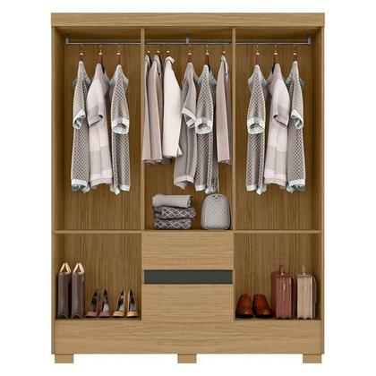 Imagem de Guarda Roupa Casal Coimbra 2005138 com Armário Multiuso 2000191 e Cômoda 2014148 Atacama Grafite - Aramóveis