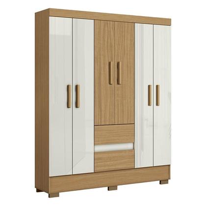 Imagem de Guarda Roupa Casal Coimbra 2005138 com Armário Multiuso New 2000191 e Cômoda 2014143 Atacama Off White - Aramóveis