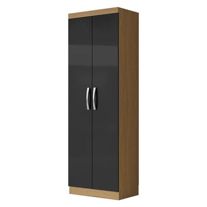 Imagem de Guarda Roupa Casal Coimbra 2005138 com Armário Multiuso New 2000192 e Cômoda 2014148 Atacama Grafite - Aramóveis