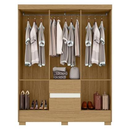 Imagem de Guarda Roupa Casal Coimbra 2005138 com Cômoda Sapateira 2014143 e Armário Multiuso Florença 2000199 Atacama Off White - Aramóveis