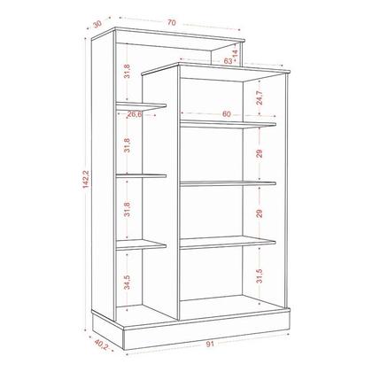 Imagem de Guarda Roupa Casal Coimbra 2005138 com Cômoda Sapateira 2014143 e Armário Multiuso Florença 2000199 Atacama Off White - Aramóveis