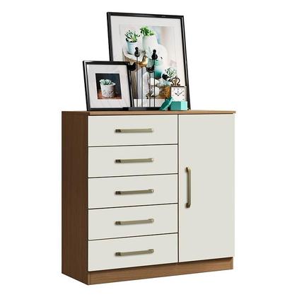 Imagem de Guarda Roupa Casal Coimbra 2005138 com Cômoda Sapateira Milão 2014145 e Armário Multiuso Florença 2000199 Atacama Off White - Aramóveis