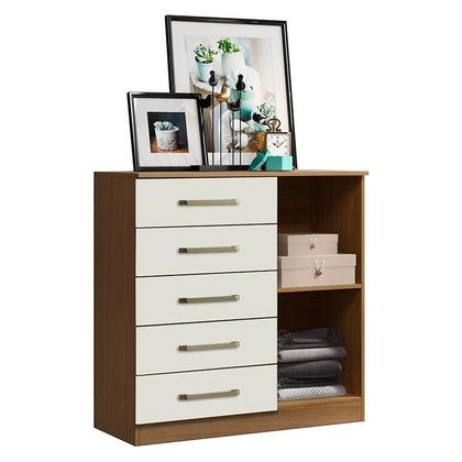 Imagem de Guarda Roupa Casal Coimbra 2005138 com Cômoda Sapateira Milão 2014145 e Armário Multiuso Florença 2000199 Atacama Off White - Aramóveis