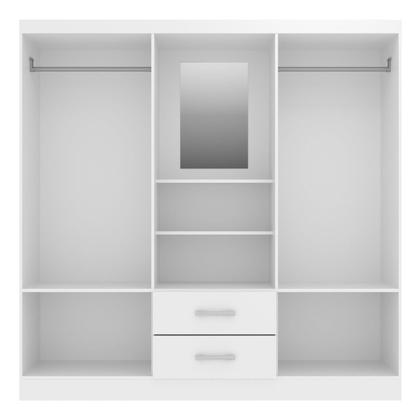Imagem de Guarda Roupa Casal com 4 Portas 2 Gavetas Capelinha Branco