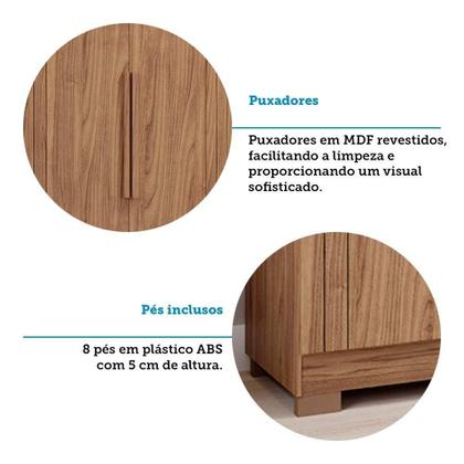 Imagem de Guarda Roupa Casal Com Espelho 100% Mdf 6 Portas 6 Gavetas Cecília Panan Móveis Cinamomo
