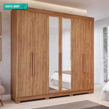 Imagem de Guarda Roupa Casal Com Espelho 100% Mdf 6 Portas 6 Gavetas Cecília Panan Móveis Cinamomo
