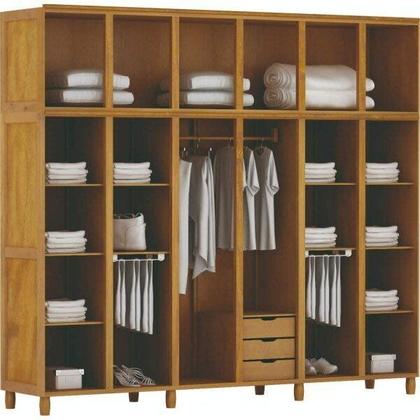 Imagem de Guarda-Roupa Casal com Espelho 12 Portas 3 Gavetas Grécia