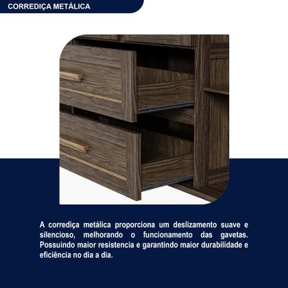 Imagem de Guarda-Roupa Casal com Espelho 12 Portas 4 Gavetas Rio Branco Premium