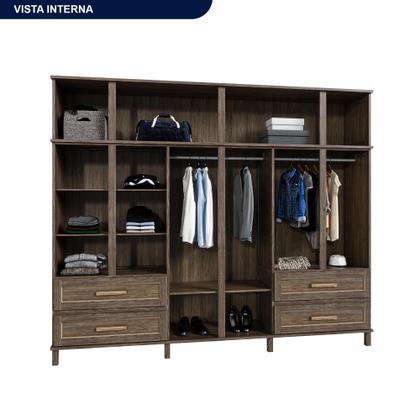 Imagem de Guarda-Roupa Casal com Espelho 12 Portas 4 Gavetas Rio Branco Premium