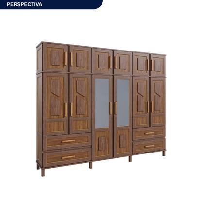 Imagem de Guarda-Roupa Casal com Espelho 12 Portas 4 Gavetas Rio Branco Premium Yescasa