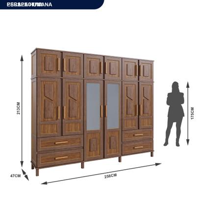 Imagem de Guarda-Roupa Casal com Espelho 12 Portas 4 Gavetas Rio Branco Premium Yescasa