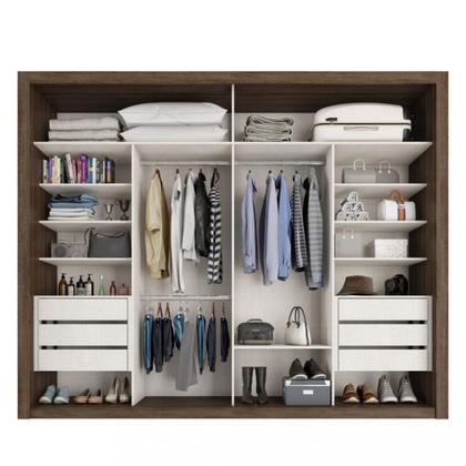 Imagem de Guarda Roupa Casal com Espelho 2 Portas 6 Gavetas Imperador Plus Zanzini