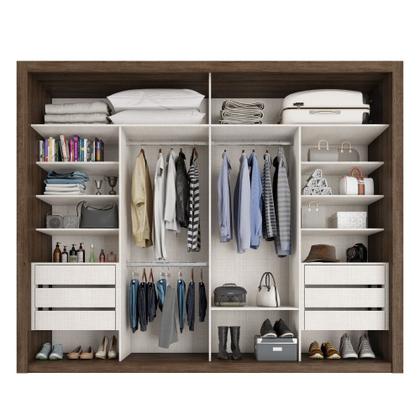 Imagem de Guarda Roupa Casal com Espelho 2 Portas 6 Gavetas Imperador Plus Zanzini