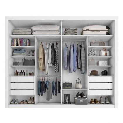 Imagem de Guarda Roupa Casal com Espelho 2 Portas 6 Gavetas Imperador Plus Zanzini