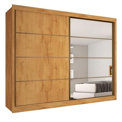 Imagem de Guarda Roupa Casal com Espelho 2 Portas 6 Gavetas - Sevilha-Peroba - Made Marcs