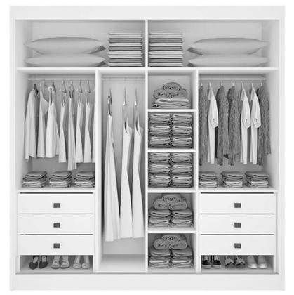 Imagem de Guarda Roupa Casal com Espelho 2 Portas 6 Gavetas - Titanium-Cinamomo - Móveis D'Doro
