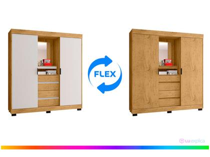 Imagem de Guarda-roupa Casal com Espelho 2 Portas de Correr 4 Gavetas Araplac Sintra CAP24024