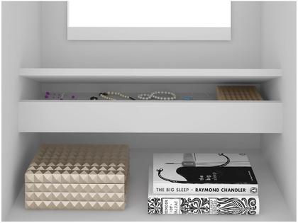 Imagem de Guarda-roupa Casal com Espelho 2 Portas de Correr 4 Gavetas Araplac Sintra CAP24024