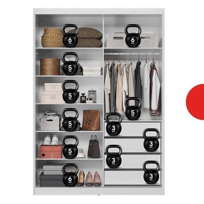 Imagem de Guarda-Roupa Casal com Espelho 2 Portas de Correr e 4 Gavetas 100% MDF London Branco