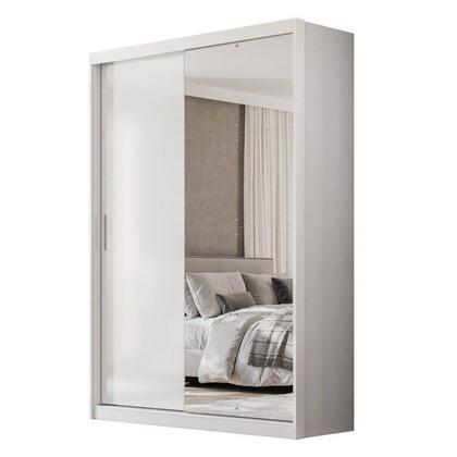 Imagem de Guarda-Roupa Casal com Espelho 2 Portas de Correr e 4 Gavetas 100% MDF London Branco