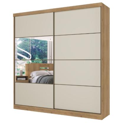 Imagem de Guarda Roupa Casal com Espelho 2 Portas de Correr em MDF Málaga GlassTHB